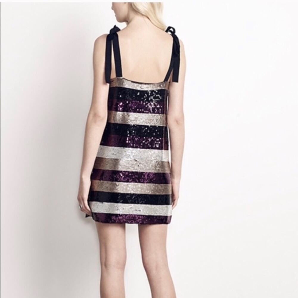 Ali & Jay Striped Sequin Mini Sheath Dress XS